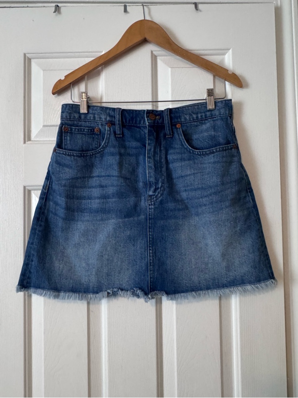 Madewell Washed Blue Denim Mini Skirt